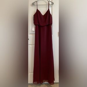 Bridesmaid dress brand new, wine color size 12